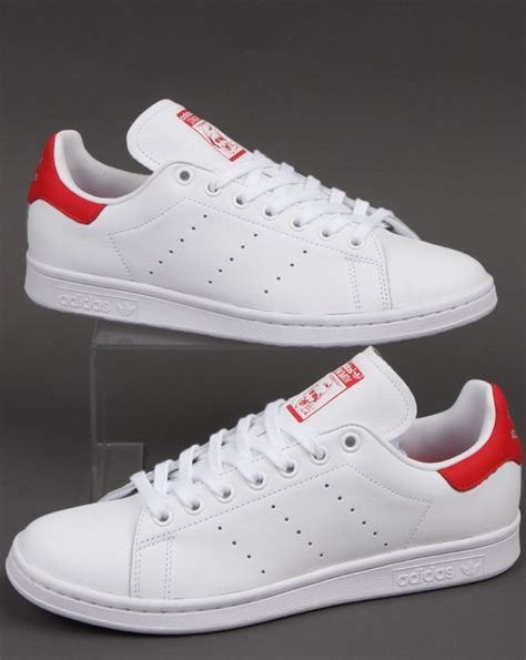 white and red stan smith